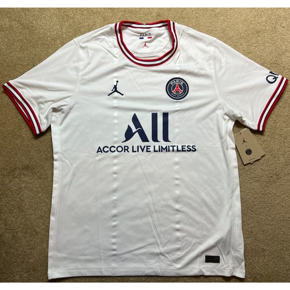 Jordan PSG Paris Saint Germain Away White Soccer Jersey Men’s Size L DH7471-101